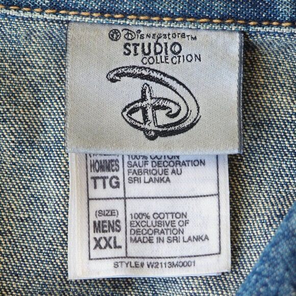 Disney Studios Vintage 90s "Grumpy- Snow White" Denim Jean Jacket Men's XXL - Picture 4 of 11